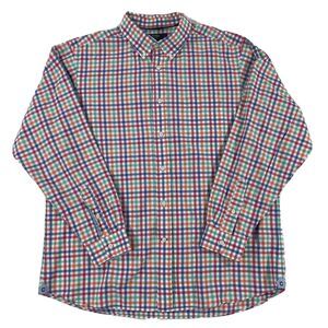 Cremieux Classics Mens Colorful Check Long Sleeve Cotton Button Down Shirt XL